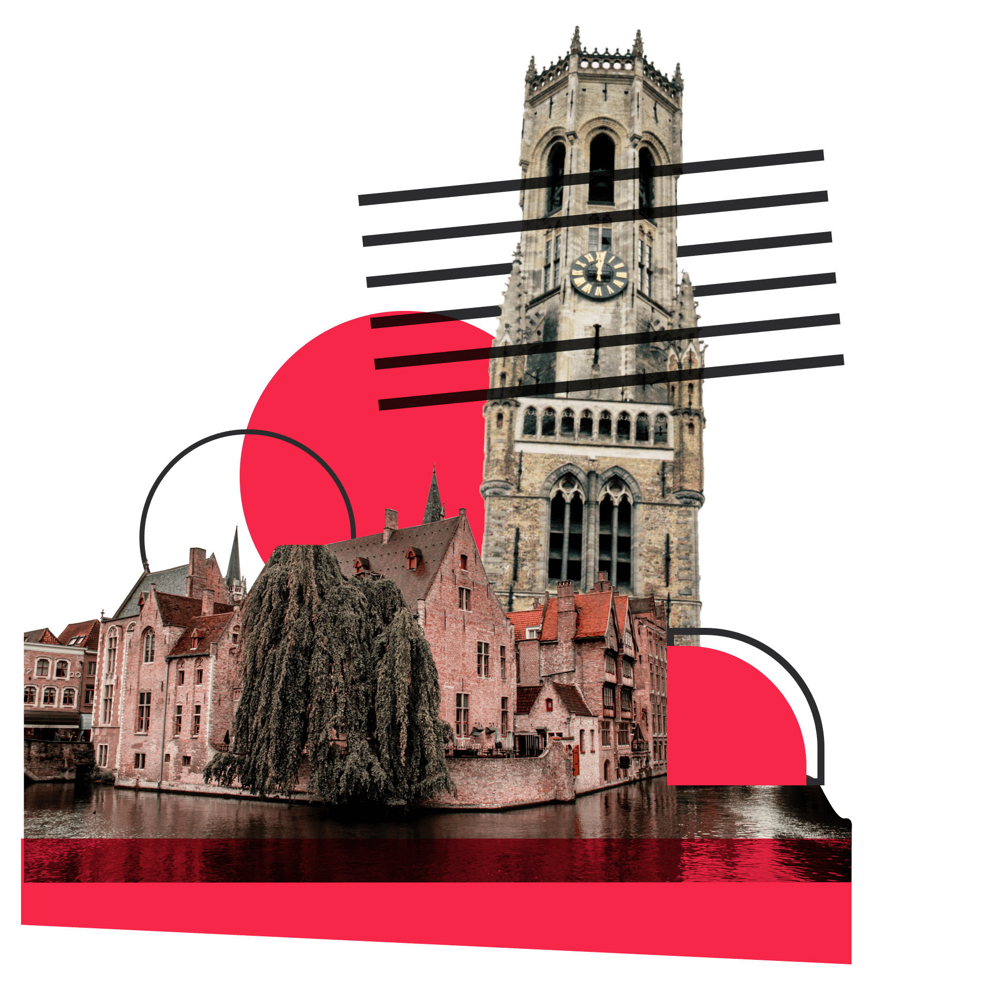Illustratie van een stad bedekt door Culturius